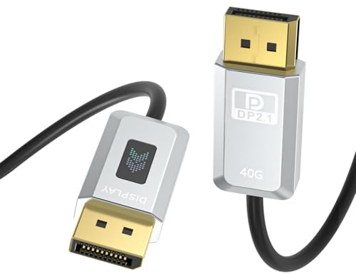 GeoHN.G DisplayPort 2.1 till fiberoptisk kabel 15 m, AOC DP 2.1 40Gbit/s-kabel [16K@30Hz, 8K@60Hz, 4K@240Hz], stöder UHBR10/HDR/HDCP, FreeSync G-Sync för 4090 spelmonitor grafikkort