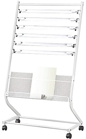 GLigeT Prospektständer Zeitungsständer mit Metallgitter, bodenstehender Zeitungsständer, Bücherregal, Präsentationsständer, Lagerregal, Bürobedarf zeitschriftenständer