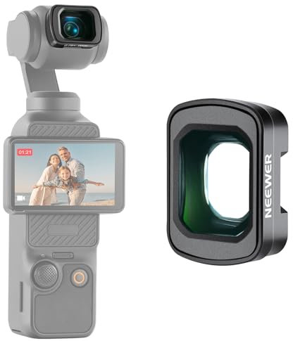 NEEWER 0.75X Wide Angle Lens Compatible with DJI OSMO Pocket 3 Creator Combo Accessories, Expanded FOV of 108°, Magnetic Coated Aspherical Action Camera Lens, LS-45