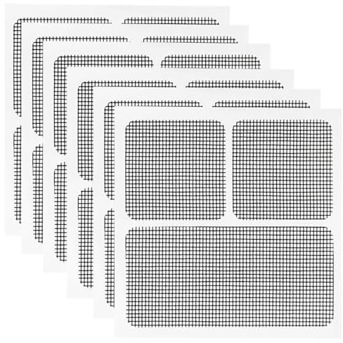 Lot de 6 autocollants anti-moustiques pour fenêtre et porte - Trous de drainage - Trou de drainage - Trou de drainage - Autocollant pour écran - Maille perforée - Réparation