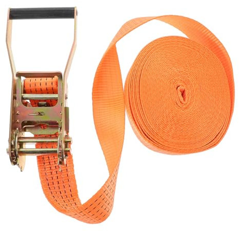 DRESSOOS Cinghie a Cricchetto per Carichi Pesanti 10 Metri Larghezza 5 Cm Cinghie di Ancoraggio a Cricchetto Arancione Tensionatore per Fissaggio Auto e Camion