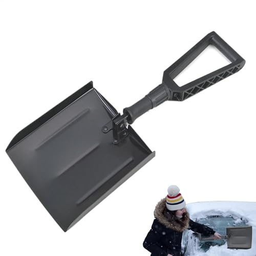 Pala da neve per auto, resistente, per l'inverno, multifunzionale, portatile, con borsa, robusta e resistente, per
