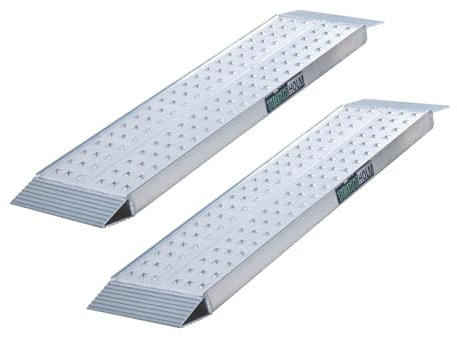 TRUTZHOLM 2 x Auffahrrampen 150 x 28 cm Traglast 540 kg Alu grau gelocht Verladerampen