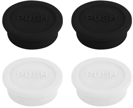 4uds Tapas para Botellas de Refresco, Silicona Reutilizable Compatible con Botella de Vidrio Sodastream (Blanco y Negro)