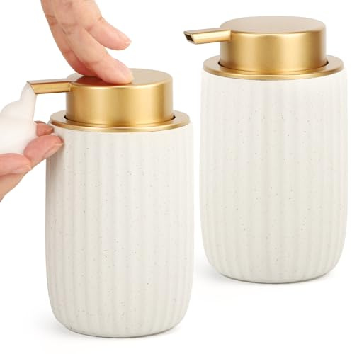 Segbeauty Schaumseifenspender, 2 Stück 320ml Seifenspender Keramik, Duschgel Spender mit Schaumpumpe, Shampoo Spender Nachfüllbarer, für Bad und Küche