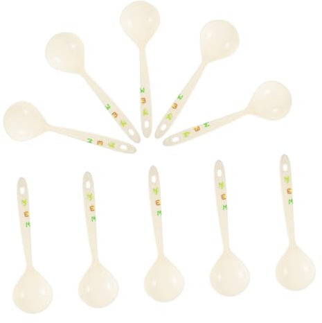 PRETYZOOM Ustensile De Cuisine Indispensable - Lot De 10 Cuillères À Soupe En Plastique Cuillères À Soupe En Pp Pour Soupe Bouillie Idéales Comme De Pendaison De Crémaillère