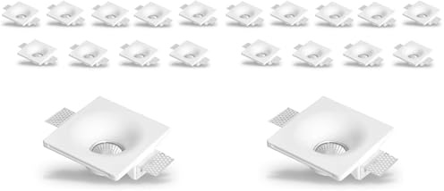 Eurekaled® - 10pz Portafaretto in Gesso CERAMICO da Incasso Conico per Controsoffitti per GU10 e MR16 cod.,1288 (Confezione da 2)