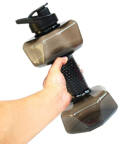 Water Bottle 1.5 L Dumbbell Drinking Bottle Environmentally Friendly Dumbbell Shape Drinking Bottle Dumbbell Kettle Dumbbell Water Jug for Camping, Cycling, Gym, Yoga