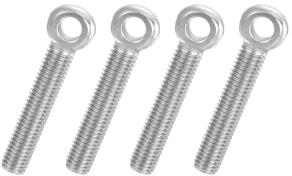 PATIKIL 4 Pcs Pernos Ojo Giratorio Con Hombro M10x55mm, Acero Inox 304 Métrico Con Roscado Completo Y Agujero Deslizante Ojo Pez Tornillos Arriostre Sujetadores Metálicos Plateados