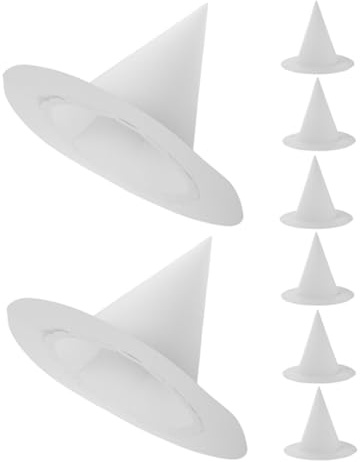 Homoyoyo 8 Stück Teiliges Diy Hexenhut Kindergröße Weißer Papierhut zum Bemalen Robuster Bastelhut für Halloween Kostüm Party für Familien