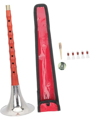 Chinesische Suona Blasinstrument für Anfänger, 1 Satz | Traditionelles Musikinstrument zum Üben und Spielen, Einfach zu Bedienen, Rostfrei, Eisen und Kupferdetails