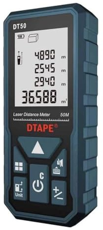 Laser Distance Meter 50M/165FT Handle Digital IP54 Shockproof Laser Measure