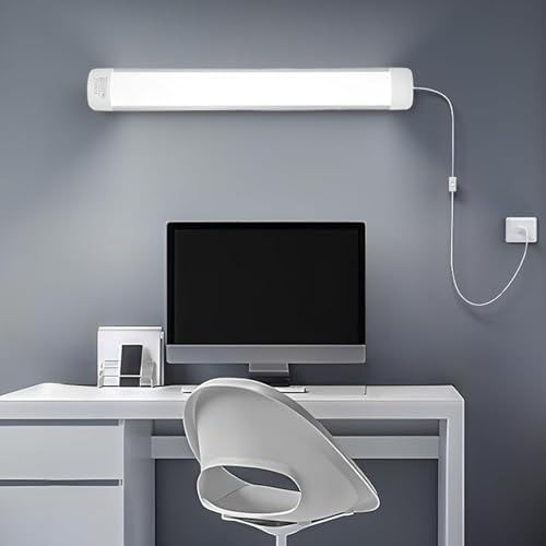 LED Applique Murale avec Interrupteur et Prise Fil Moderne Longue Luminaire Mural Cuisine Sous Meuble Magnétique Eclairage Mural pour Chambres à Coucher Salon Bureau (Lumière Blanche Blanche,30cm)