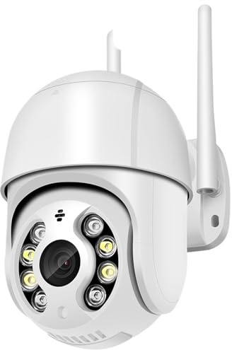 GUYSGNX Telecamere di sicurezza, 8MP 4K PTZ telecamera IP Nube 1080P 4X Zoom digitale CCTV di sicurezza esterna AI Umano rilevare il monitoraggio automatico senza fili per uso esterno(8MP Add 64G SD
