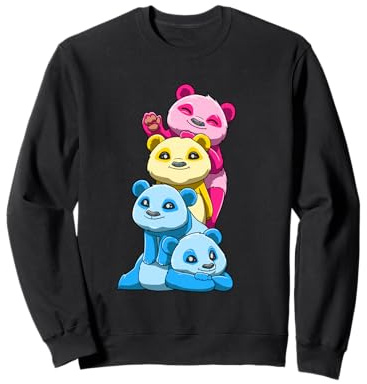 Panda Pansessuale Impilato Orgoglio LGBTQ Kawaii Felpa