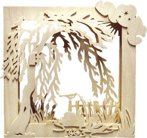alles-meine.de GmbH Holz Bastelset 3-D - Fensterbild/Bilderrahmen Frühling - komplett ausgesägt/zum selber basteln - Echt Erzgebirge - Handarbeit aus Deutschland - Deko für W..