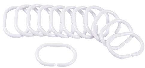 Interior 6CRD005BC Douceur Anillos de Cortina de Ducha de 12 Piezas de Color Blanco Opaco 4 x 0,4 x 6 cm