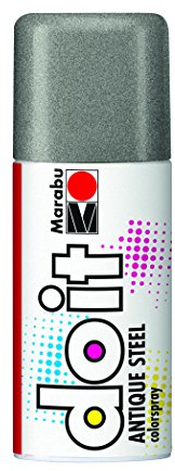 Marabu 21078006781 - Do it Antique Steel, antik silber, Colorspray auf Acrylbasis für edel schimmernde Antikeffekte, sehr schnell trocknend, sehr gute Deckkraft,wetterfest, 150 ml Sprühdose