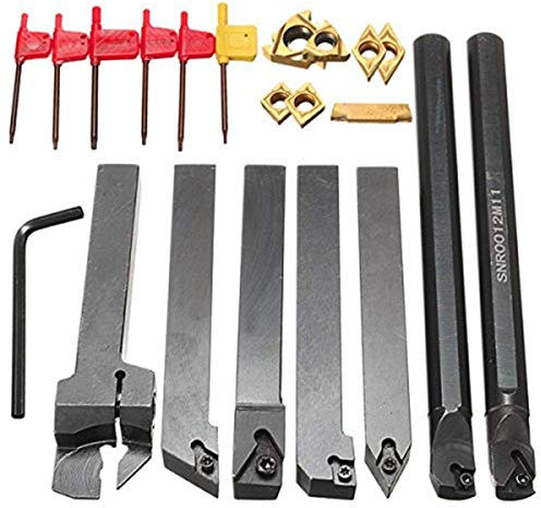 EsportsMJJ 7St 12Mm Schaft Drehbank Set Bohrstange Drehwerkzeughalter Kit Mit Karbid Einlagen