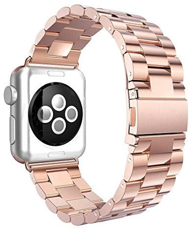 AISPORTS Kompatibel mit Apple Watch Armband 41mm 40mm 38mm Damen Herren, Verstellbares Edelstahl Sportarmband mit Metallschnalle Ersatzarmband für Apple Watch SE/iWatch Series 7/6/5/4/3/2/1