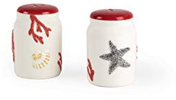Excelsa Coral Set Sale e Pepe, Ceramica, Bianco e Rosso, 2 Pezzi
