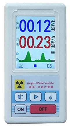Geiger counter Nuclear radiation detector with LCD display, beta-gamma X-ray tester radioactive detector, portable dosimeter, detector marble tester