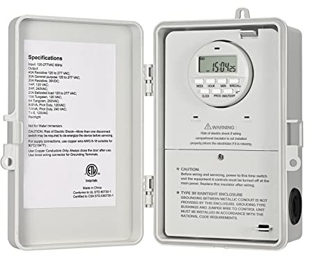 DEWENWILS Pool Pumpe Timer, Digital Timer Box, 2HP 40A 120-277VAC, 7 Tage 20 ON/OFF Programmierbare Zeitschaltuhr für Warmwasserbereiter, Poolpumpe, SPA, Motor, ETL-gelistet