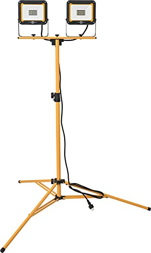 Brennenstuhl Jaro 6050 T Double Tripod LED Construction Spotlight (2X 30W, 2X 2650lm, 6500K, IP65, LED Work Spotlight with Tripod, Height-Adjustable up to Max. 160 cm and 2.5 m Cable)