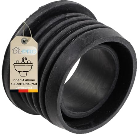 DL-pro Manguito de goma para sifón, 1 1/2 pulgadas, DN 40/50 mm, para tubo de desagüe, manguito de goma, junta para lavabo, conexión de sifón, 32 mm