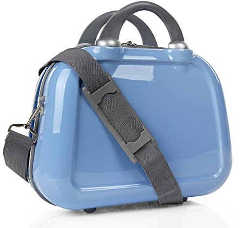 ITACA - Kosmetikkoffer Hartschale Groß, Beautycase Damen, Trolley & Handgepäck Koffer: Beauty Case Hartschale, Kosmetik Koffer, Kosmetiktasche Groß - Ideal für Reisen!, Blau