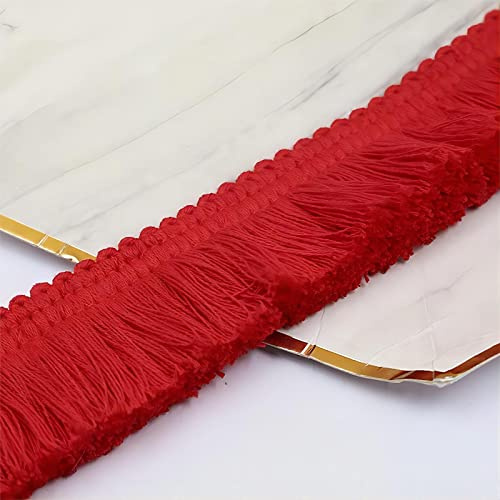 3,8 cm x 2 m Dicke Fransenborte Quastenbesatz Fransenband für Nähen (01_) | Fransenbesatz Quasten Trim Dekoborte Spitzenband Spitzenborte Gardinenband Stoffbordüre Nähborte Meterware für Kleidung