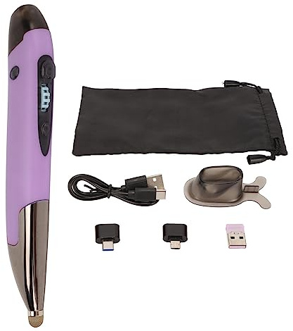 Cyrank Mini souris optique sans fil Bluetooth rechargeable pour écriture manuscrite et ordinateur portable Violet
