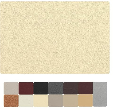 AYYDS Leder Patch Selbstklebend, Leder Reparatur Set, Kunstleder Selbstklebend, Lederfolie Lederflicken Selbstklebende, Leder Reparatur für Möbel,Sofa,Autositze,Taschen (20x30cm, Beige Gelb)