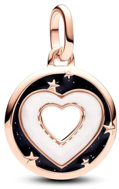 PANDORA ME Herzen Medaillon-Charm aus Sterling Silber mit 14 Karat vergoldeter Metalllegierung, Kompatibel ME und Moments Armbändern, 783080C01