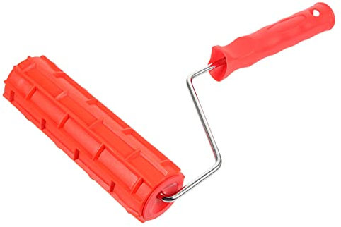 Gadpiparty Textured Paint Roller Rubber Embossing Tool Comfortable Handle for DIY Wall Art