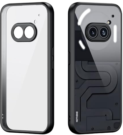 zZjoOoj Fodral för Nothing Phone 2A/2a Plus, [Aldrig Gul] Mjuk TPU PC Stötsäker Mobiltelefon Transparent, Kameraskydd, Smalt och Lätt - Svart