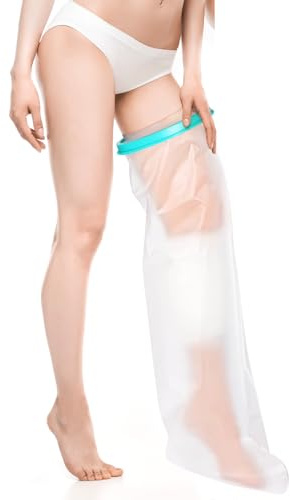 WenYa Adult Leg Cast Cover for Shower, Plaster Cast Waterproof Cover Full Leg with Sealing Ring, Reusable Cast Bandage Shower Protector for Leg Injured Adults Shower
