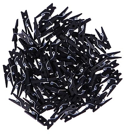 ULDIGI 200St Bastelclip Schwarze Clips Miniclips Fotoclips Clip-Wäscheklammern Wäscheklammer aus Holz Gebrauchsklammern aus Holz Utility-Clips, strapazierfähig Hölzern