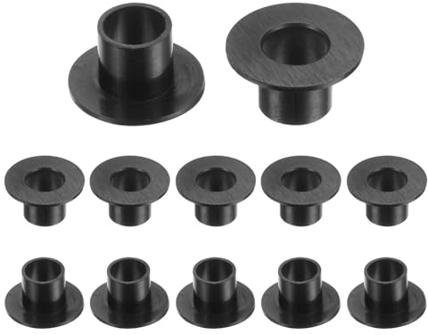 sourcing map 12pcs Flanged Sleeve Bearings Plastic Bushings ID 9mm x OD 11mm x Length 11.1mm Nylon Bushings, Black