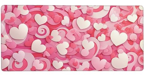 Tapis de Souris XXL 1200 x 600 mm, 120 x 60 cm Grand Tapis de Souris Gamer, Rose Tapis Souris à Bords Cousus, Fleur Tapis de Souris Gaming Accessoire et Anti-dérapant Base en Caoutchouc, Cadeau -Y1623