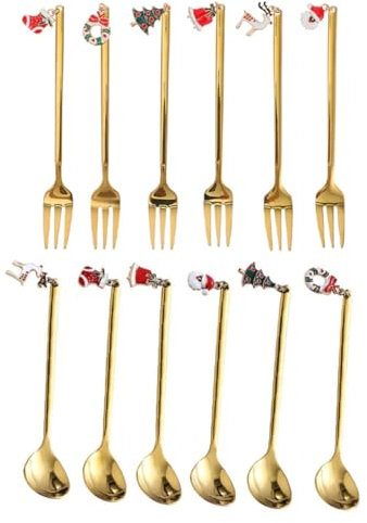 ABOOFAN Set De Cucharas y Tenedores Vajilla Duradera Decoración De Mesa Utensilios De Cocina