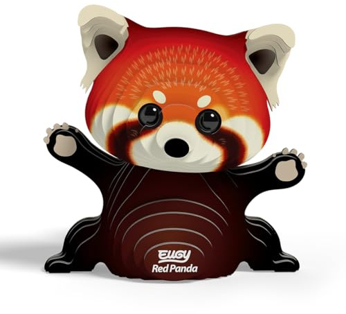 EUGY 650126 Roter Panda, 3D Tier-Puzzle für Kinder und Erwachsene zum Zusammenbauen, DIY Tierfigur, Bastelset ab 6 Jahren