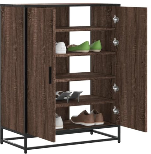 Xichuzi Schuhschrank Eichen-Optik 75x38x97,5 cm Holzwerkstoff Metall, Schuhorganizer, Flurgarderobe, Shoe Cabinet, Schuh Schrank, Flurschrank, Schuhkipper, Schuhaufbewahrung - 3300869