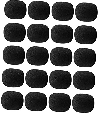 VICASKY 40 Piezas Fundas de Esponja para Micrófono de Solapa Paravientos de Esponja Protectores de Micrófonos para Uso en Directo o Grabación Color Negro