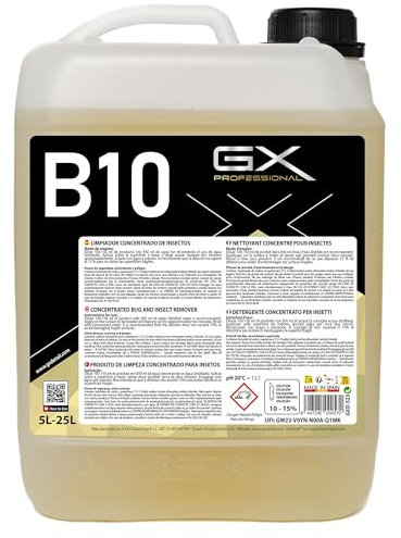 GxDetail Limpiador de Mosquitos e Insectos Concentrado 5 Litros para Coche – Dilución 10% - Elimina Suciedad Difícil en Parabrisas, Carrocería y Faros – Fórmula Potente y Segura – Fácil Aplicación