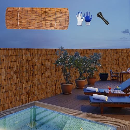 Générique Brise-Vue en Roseau Clôture en Roseau Bambou Naturel Clôture Décorative séparation de Jardin Taille Personnalisée pour Extérieure Jardin Piscine Toit Cour