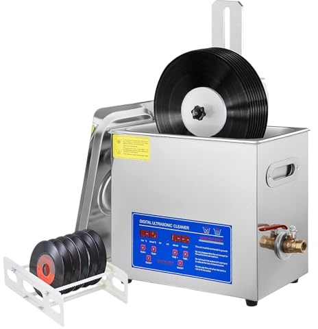 Ultrasonic Vinyl Records Cleaner, Clean 8 Vinyl Records One Time, Auto-Rotating Double-Sided Lp Cleaning, 0~30 Min Timing, Vinyl Record Cleaning System to Clean Professionally and Restore Your Records