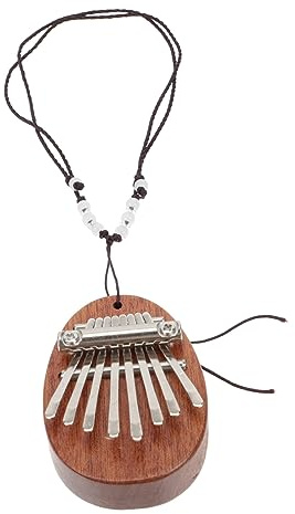 Kleiner Kalimba 8 Töne Herzform Daumenklavier für Anfänger Kinder | Holz Edelstahl, Tragbar für Entspannung Draußen, mit Hängekordel, Melodische Klänge, Musikspielzeug Zufällige Farbe