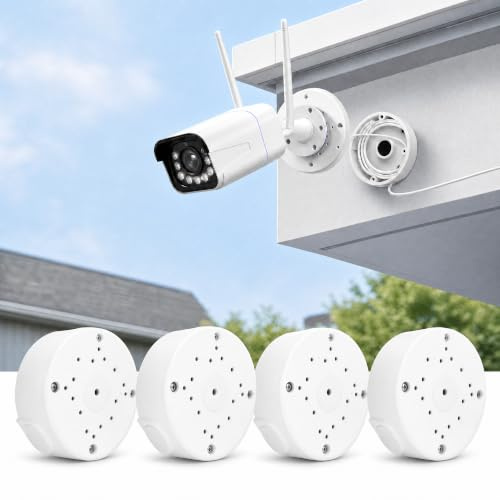 4 pièces Boîte de jonction Caméra: Boîte de montage pour boîtier pour caméra extérieure hémisphérique pour caméras de surveillance intérieures et extérieures adaptées