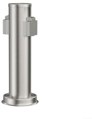 Stainless Steel 2 Way Garden Socket Column for Outdoor Use with IP54 Splash Proof Cable Connector for Electrical Devices (stainless color)